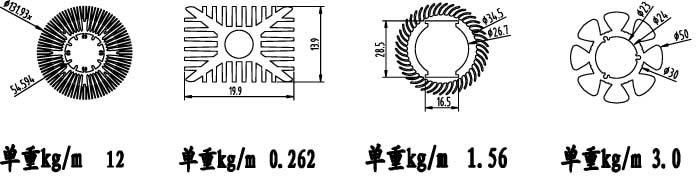 LED射燈、天花燈散熱鋁型材圖示